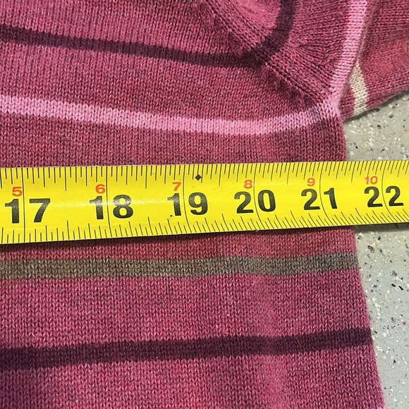 SONOMA V NECK STRIPED KNIT SWEATER MAUVE PINK MULTI SIZE XL - Picture 11 of 13